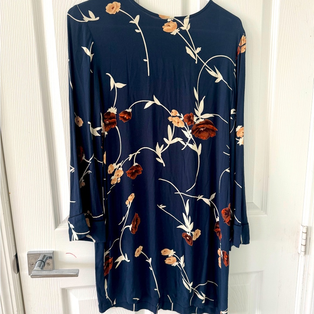Ganni navy blue floral dress